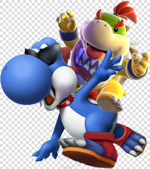  bowser And Blue Yoshi  freetoedit   Bowser Jr And Boshi  HD Png DownloadTransparent PNG