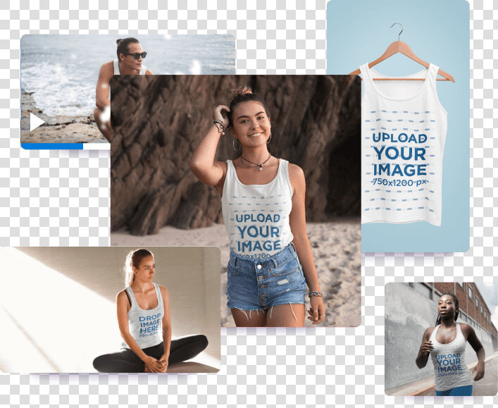 Slideshow Video Makers   Placeit Tanktop Mockup  HD Png DownloadTransparent PNG