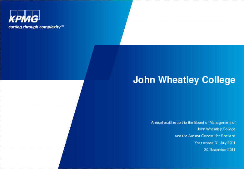 John Wheatley College Annual Audit 2010 11   Kpmg Ppt Background  HD Png DownloadTransparent PNG