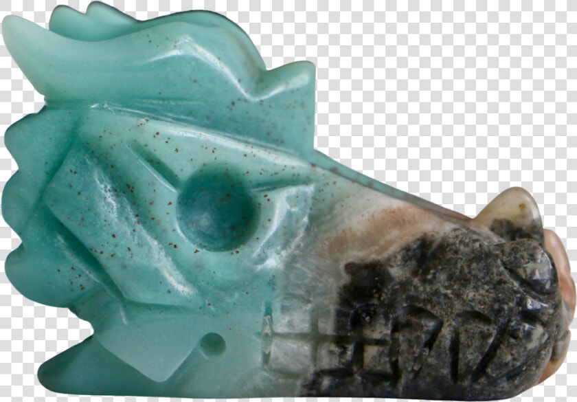 Amazonite Dragon Skull Carved Crystal   Bronze Sculpture  HD Png DownloadTransparent PNG