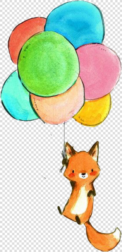 Paper  Balloon  Drawing  Organism  Baby Toys Png Image   Baby Fox Cartoon  Transparent PngTransparent PNG