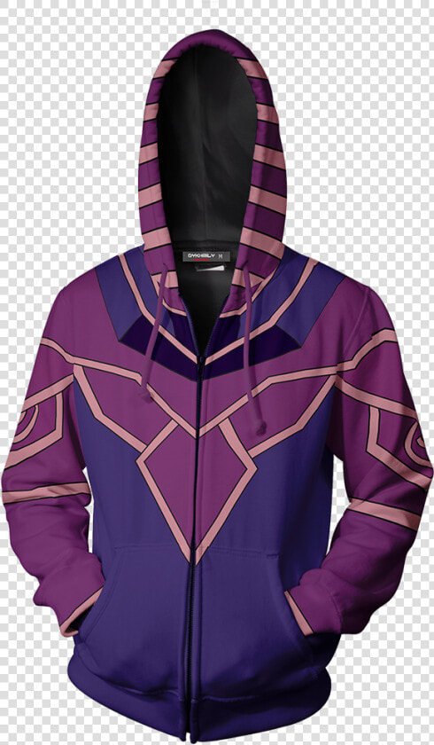 Yu Gi Oh Dark Magician Cosplay Zip Up Hoodie Jacket   Yusei Cosplay  HD Png DownloadTransparent PNG