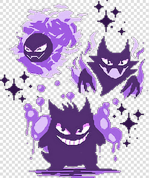  pokémon  pixel  kawaii  darkcolors  gengar  haunter   Gastly Haunter Gengar Pixel  HD Png DownloadTransparent PNG