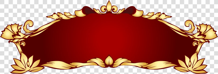 Red Gold Art Nouveau Banner Clip Arts   Clip Art Banner Png  Transparent PngTransparent PNG