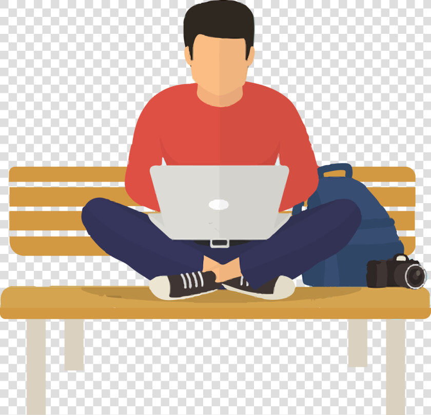 Guy With Laptop   Cartoon Using Laptop Png  Transparent PngTransparent PNG