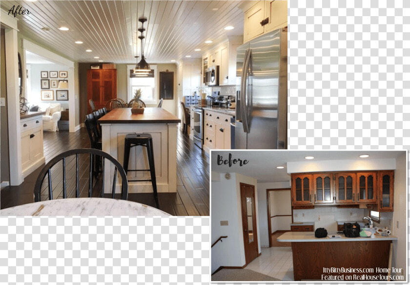 White Farmhouse Kitchen Before And After Renovation   Interior Design  HD Png DownloadTransparent PNG