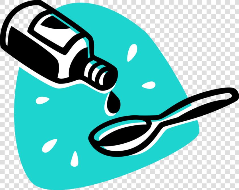 Vector Illustration Of Spoon And Medication Cough Syrup   Cough Syrup  HD Png DownloadTransparent PNG