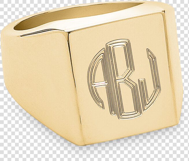 Monogram Square Signet Ring Gold Phyllis Rosie Class   Ring  HD Png DownloadTransparent PNG