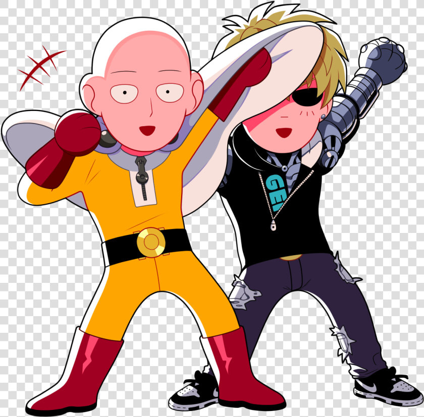 Chibi S From A While Ago    Saitama Genos Art  HD Png DownloadTransparent PNG