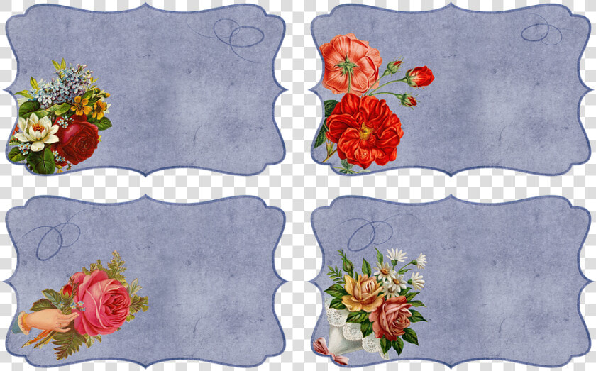 Vintage  Flowers  Labels  Paper  Bouquet  Roses   Garden Roses  HD Png DownloadTransparent PNG