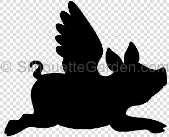 Pig Silhouette   Flying Pig Silhouette  HD Png DownloadTransparent PNG