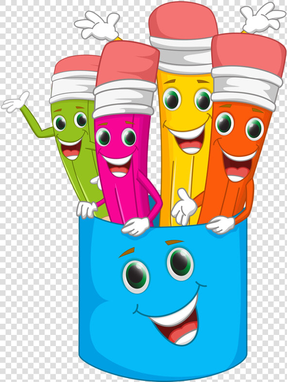 Funny Cartoon Pencil Vector   Cartoon Pencil  HD Png DownloadTransparent PNG