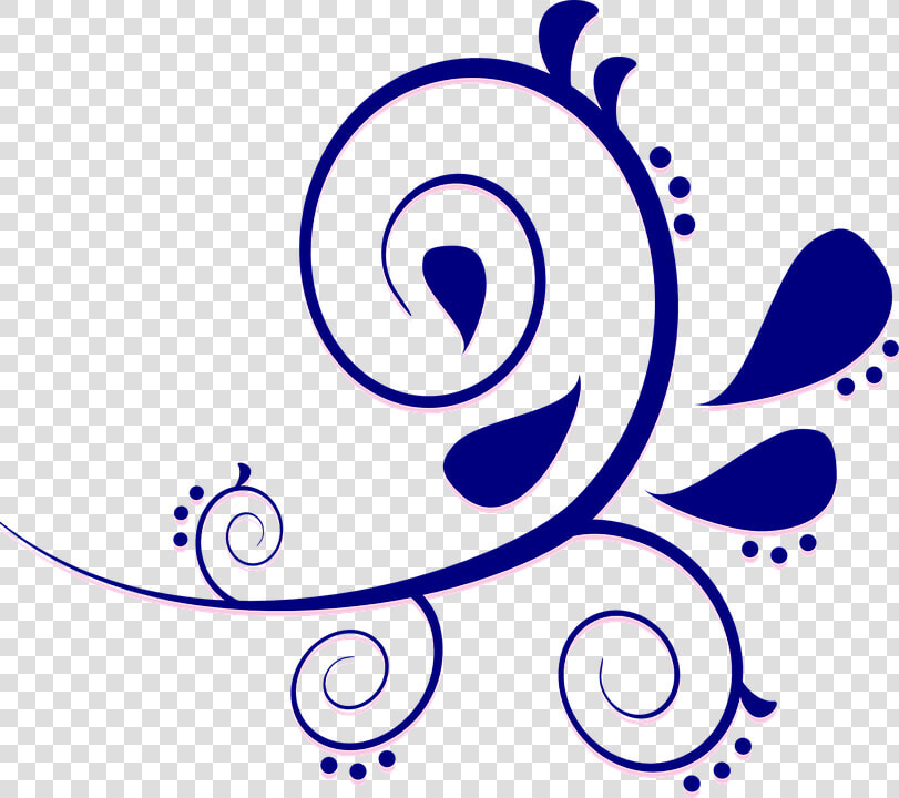 Paisley  Azul  Curvas  Florales  Decoración  Vides   Navy Blue Flowers Clip Art  HD Png DownloadTransparent PNG