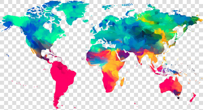 Colorful Outline Of The Continents   Legal Cbd World Map  HD Png DownloadTransparent PNG