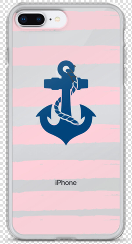 Anchor On Pink Stripes Iphone Case   Mobile Phone Case  HD Png DownloadTransparent PNG