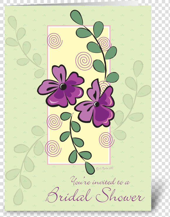 Purple Flowers Bridal Shower Invite Greeting Card   Malva  HD Png DownloadTransparent PNG