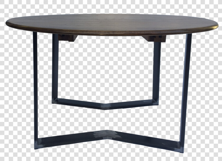 Oak 2 Leaf Dining Table With V Steel Legs Side View   Coffee Table  HD Png DownloadTransparent PNG