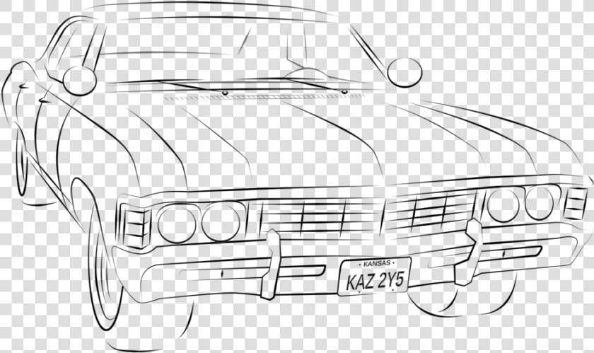 Impala Drawing Supernatural   High Resolution Line Art Drawing  HD Png DownloadTransparent PNG