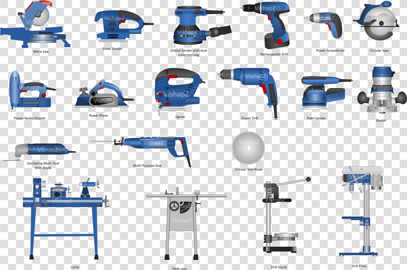 Transparent Power Drill Clipart   Power Tools With Names  HD Png DownloadTransparent PNG