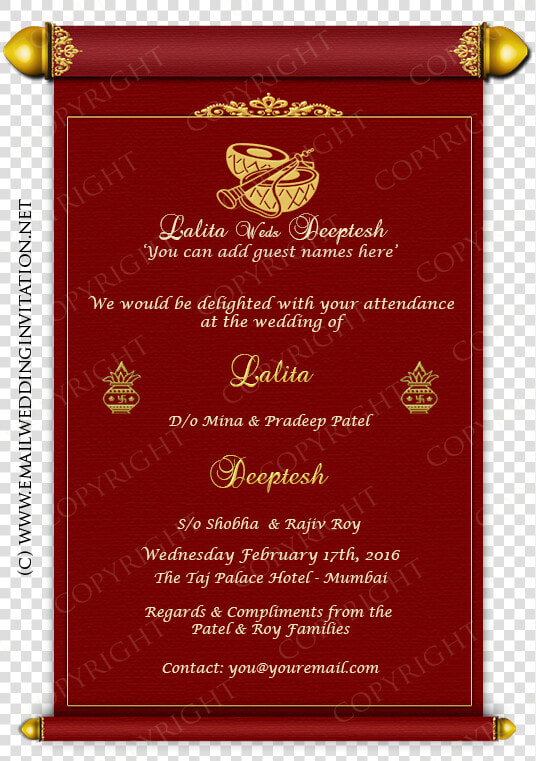 Wedding Invitation Card Design Online Online Wedding   E Wedding Card Free  HD Png DownloadTransparent PNG