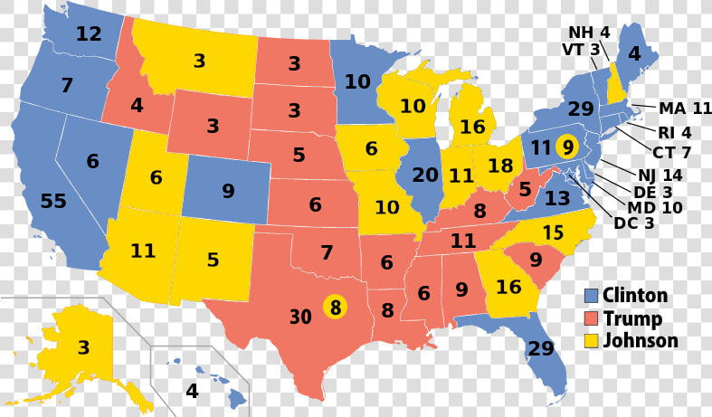 2016 United States Presidential Election Map  HD Png DownloadTransparent PNG