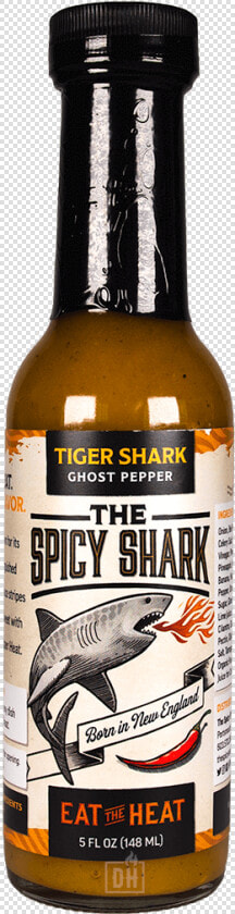 The Spicy Shark Tiger Shark Ghost Pepper Hot Sauce   Beer Bottle  HD Png DownloadTransparent PNG