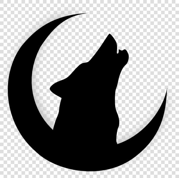 Wolf Howling With Moon Clip A   Moon Wolf Silhouette  HD Png DownloadTransparent PNG