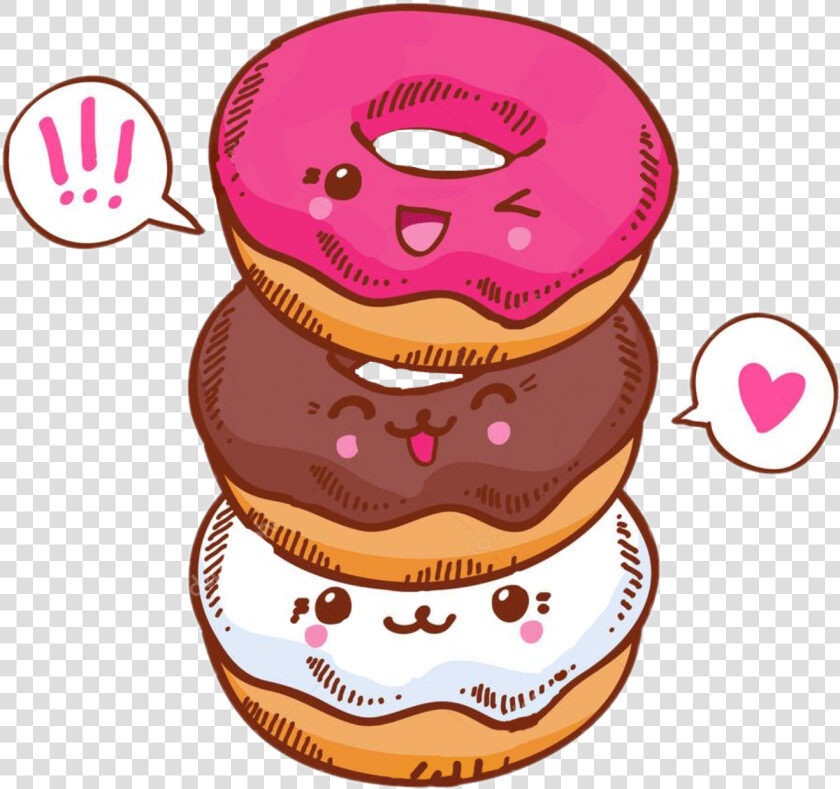 Donuts Paper Drawing Notebook Doodle   Kawaii Donuts  HD Png DownloadTransparent PNG