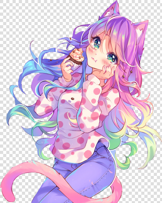  cute  kawaii  hyannanatsu  neko  animeart  anime  art   Cute Kawaii Anime  HD Png DownloadTransparent PNG