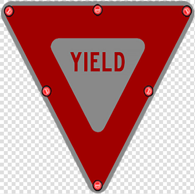 Ts40 Flashing Yield Sign Night   Traffic Sign  HD Png DownloadTransparent PNG