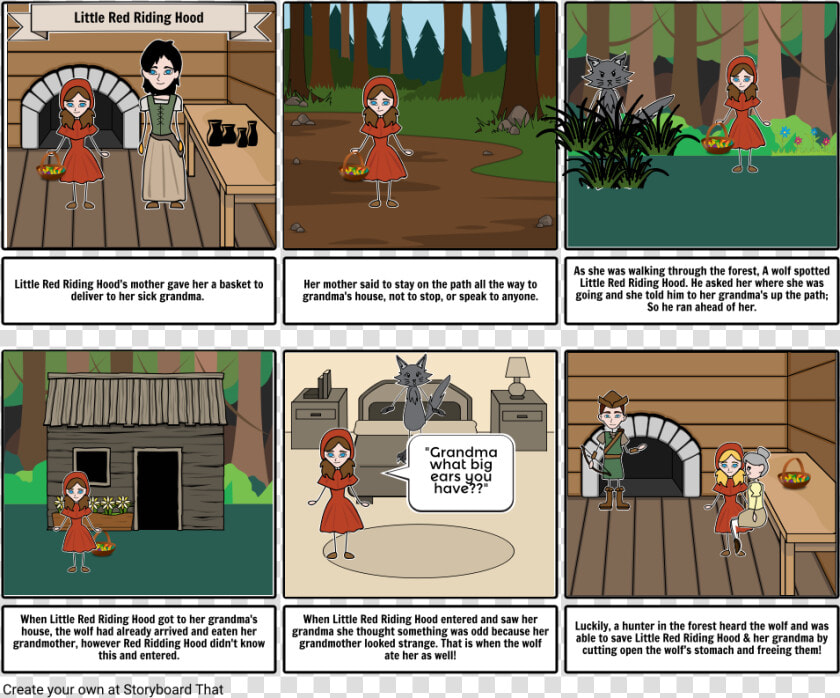 Little Red Riding Hood Storyboard  HD Png DownloadTransparent PNG