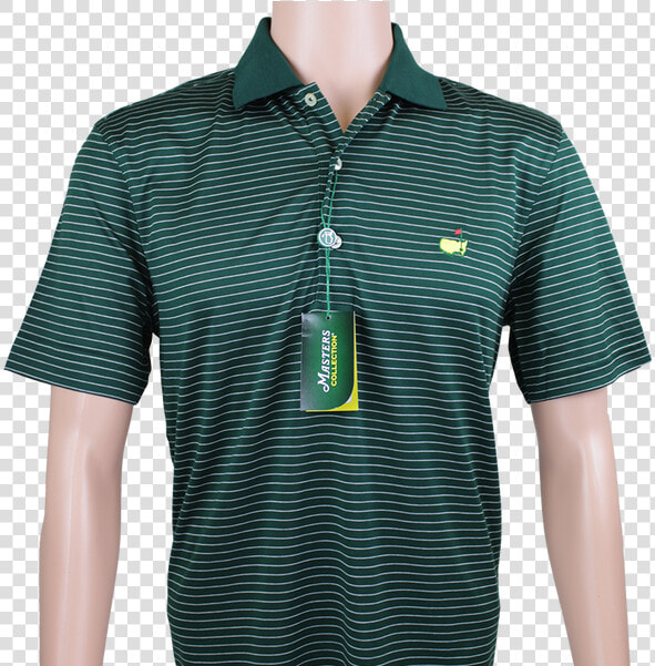 Masters Green And Thin White Striped Jersey Polo  HD Png DownloadTransparent PNG