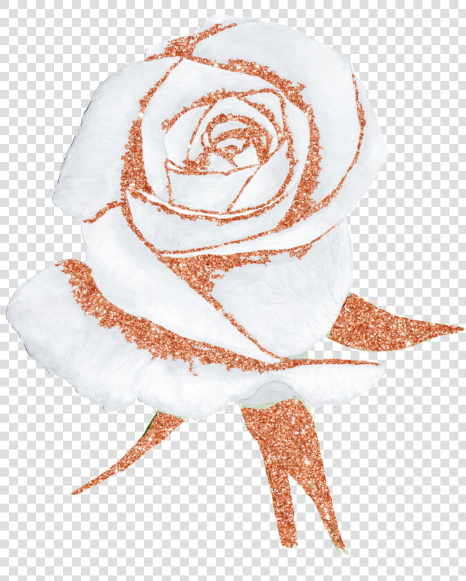 Hand Painted A White Rose Png Transparent Free Download   Rose Gold Watercolor Flower  Png DownloadTransparent PNG