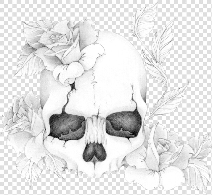 Skull And Roses Png   Skull With Flowers Png  Transparent PngTransparent PNG