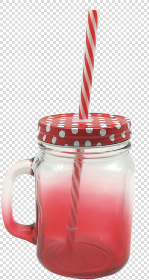 Zb Mason Jar In Red Gradient   Drinking Straw  HD Png DownloadTransparent PNG