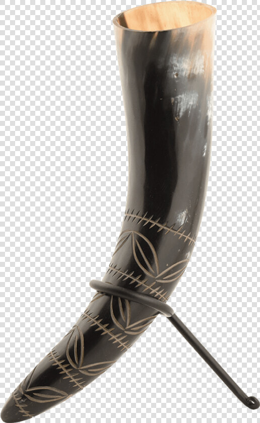 Leaf Pattern Drinking Horn With Stand   Pipe  HD Png DownloadTransparent PNG