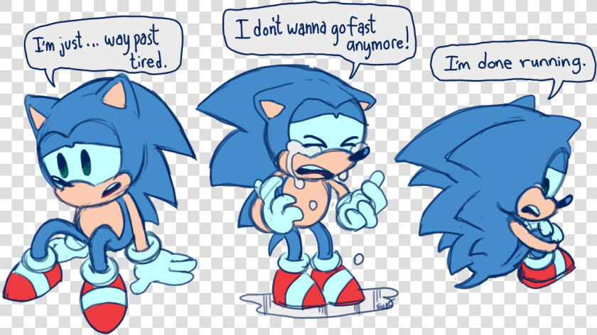 Sonic S Feeling Of Running Alot   Classic Sonic The Hedgehog Running  HD Png DownloadTransparent PNG