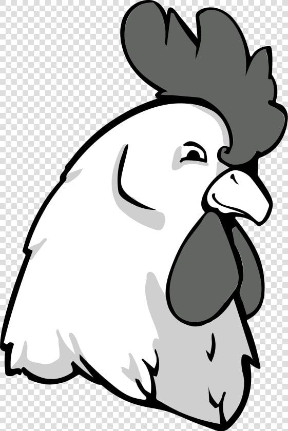 Transparent White Chicken Png   Rooster Head Clipart Black And White  Png DownloadTransparent PNG