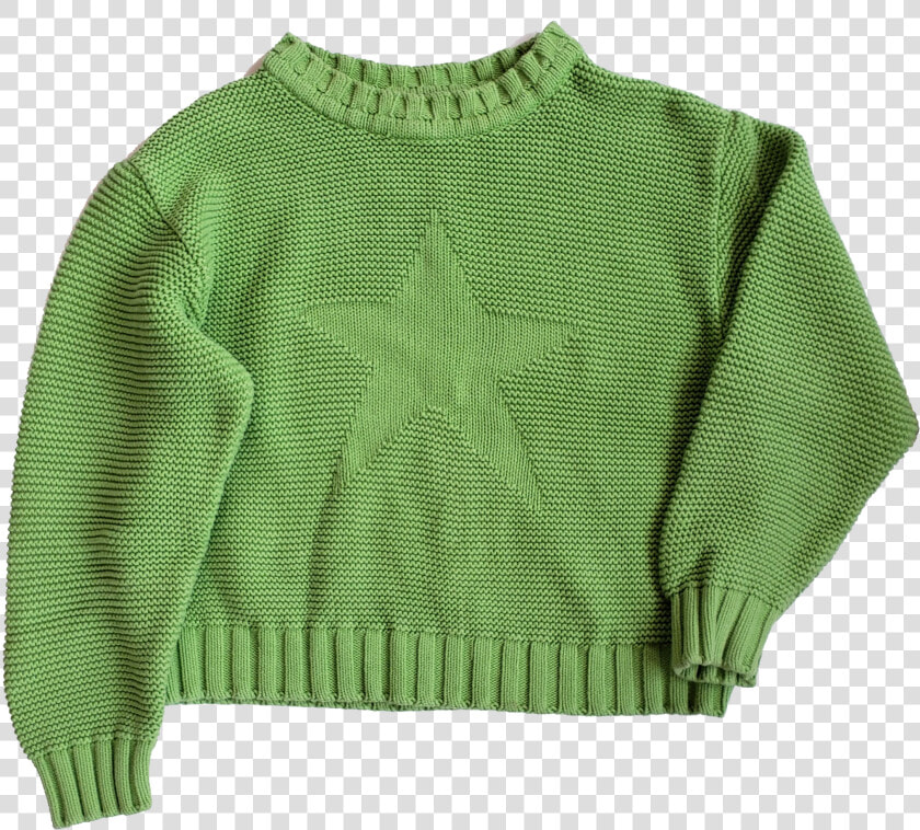 Liz Claiborne 100  Cotton Bright Green Star Sweater   Cardigan  HD Png DownloadTransparent PNG