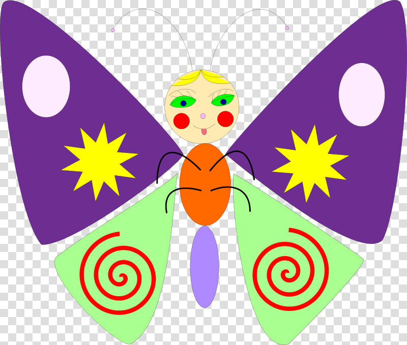 Cartoon Butterfly   Non Symmetric Cartoon Butterfly  HD Png DownloadTransparent PNG