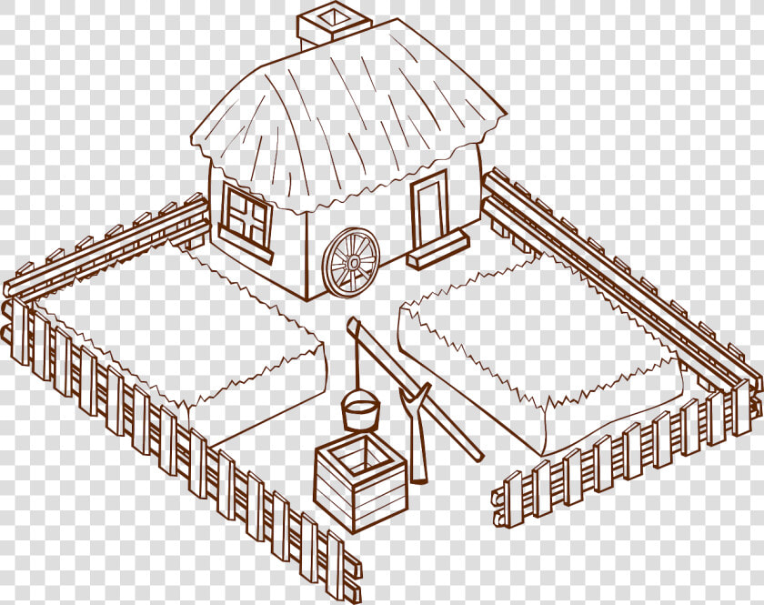 Transparent Farmhouse Png   Farmyard Farm Clipart Black And White  Png DownloadTransparent PNG