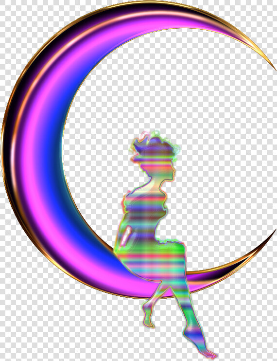 Chromatic Fairy Sitting On Crescent Moon Enhanced 2   Fairies Clipart Images Transparent Background Png  Png DownloadTransparent PNG