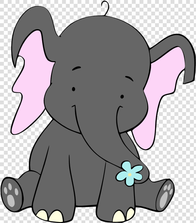 Elephants Svg Free Baby   Pink And Grey Elephant Templates  HD Png DownloadTransparent PNG