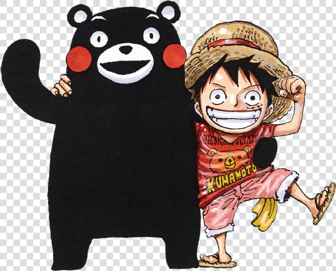 ルフィとくまモン   One Piece Luffy Statue Kumamoto  HD Png DownloadTransparent PNG