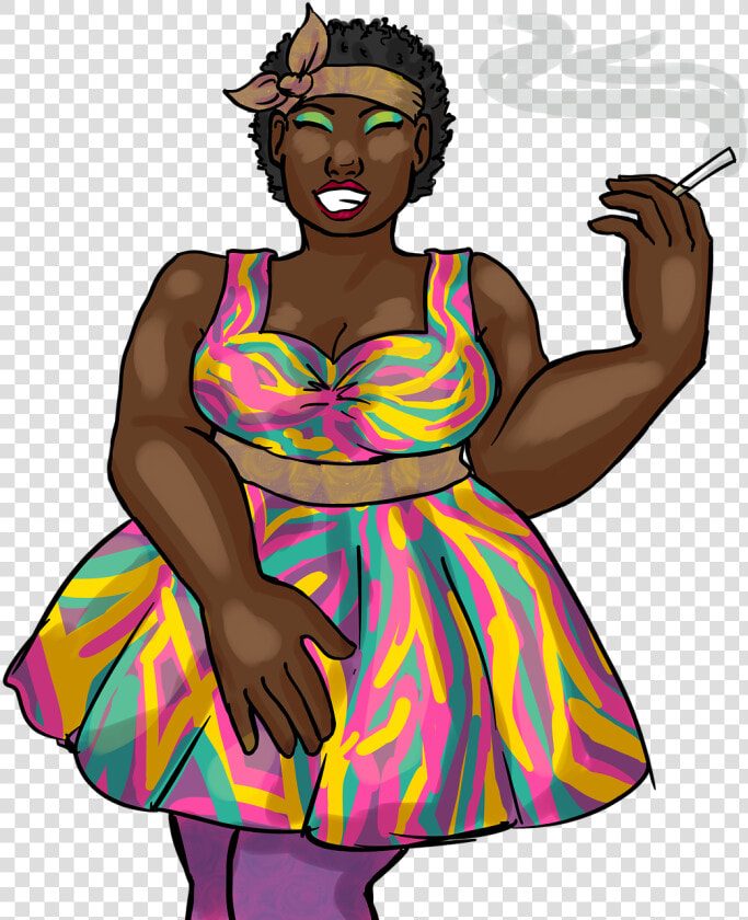 Art  Transparent  Black Woman  Black Lady  50s Dress   Black Girl Cartoon Transparent  HD Png DownloadTransparent PNG