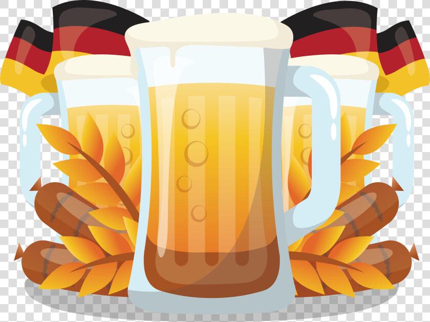 Transparent Beer Vector Png   Beer Mugs Oktoberfest Vector  Png DownloadTransparent PNG