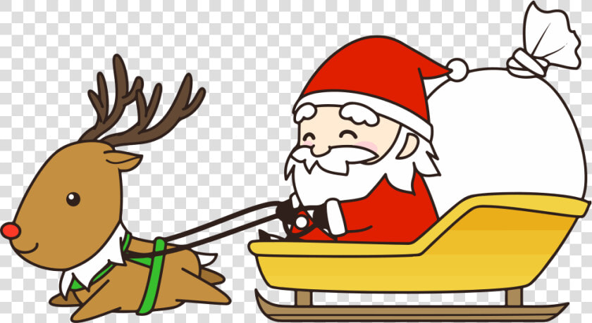 Santa In Sleigh   かわいい クリスマス サンタ イラスト  HD Png DownloadTransparent PNG