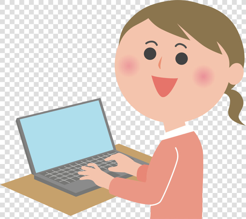 Female User Big Image Png   Girl On Computer Clipart  Transparent PngTransparent PNG