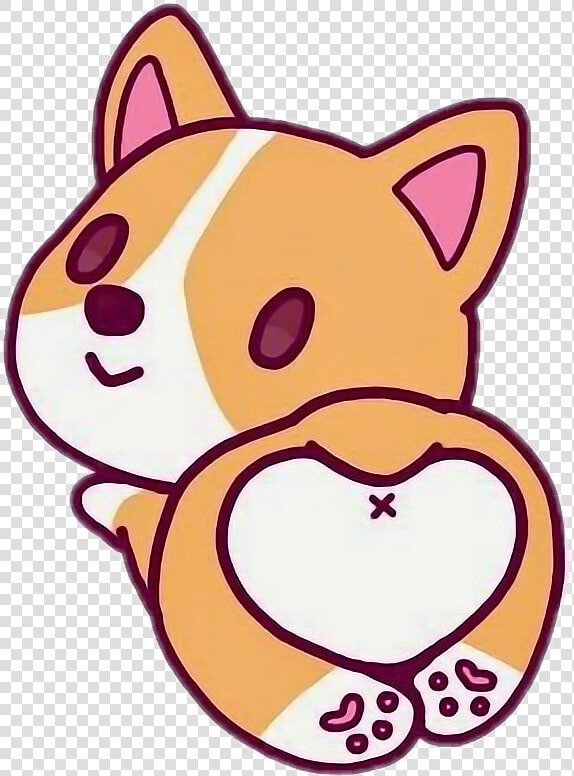  freetoedit  cute  kawaii  dog  corgi  corgibutt   Cute Corgi Puppy Drawings  HD Png DownloadTransparent PNG