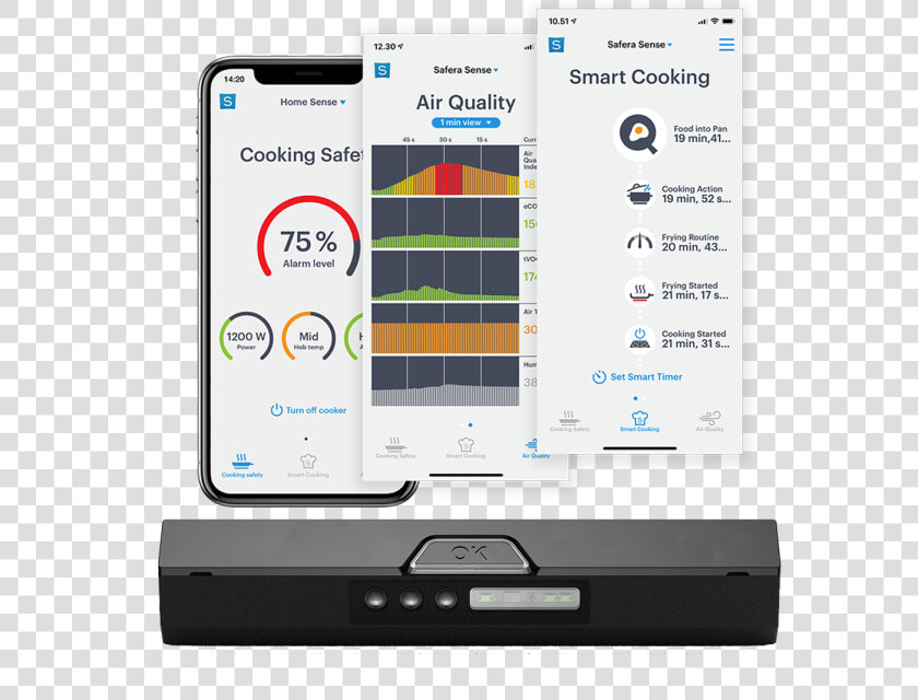 Recipe Cooking App And Stove Sensor   Safera Sense Smart Cooking  HD Png DownloadTransparent PNG